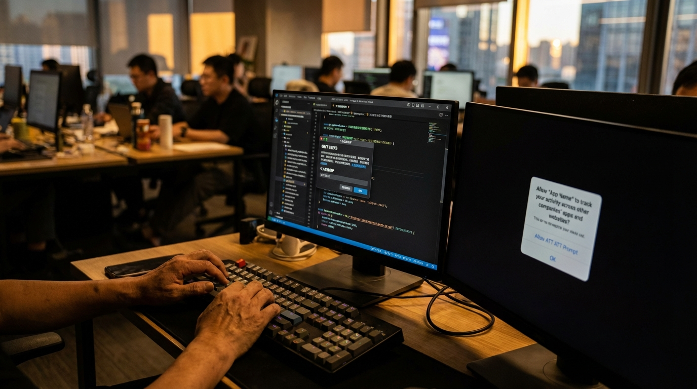 Developer implementing dual-language privacy consent interface in Beijing