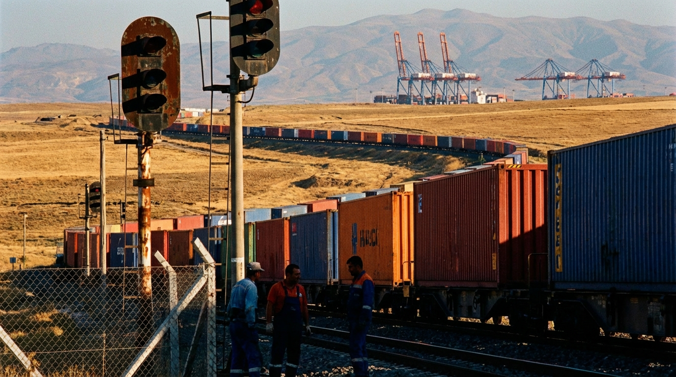 Orta Koridor üzerinden Çin'e giden yük treni Anadolu bozkırında ilerliyor